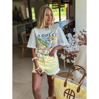 Short en jeans Amora - Jaune
