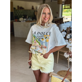 Short en jeans Amora - Jaune