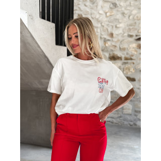 T-shirt "CIN CIN" - Blanc