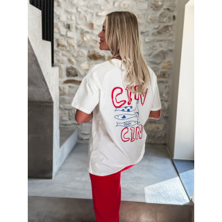 T-shirt "CIN CIN" - Blanc