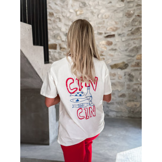 T-shirt "CIN CIN" - Blanc