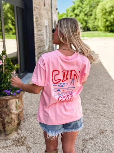 T-shirt "CIN CIN" - Rose
