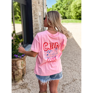 T-shirt "CIN CIN" - Rose