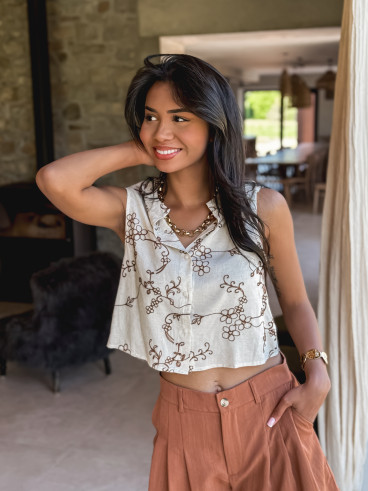 Blouse à motifs Bailey - Beige