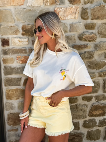 Short en jeans Amora - Jaune