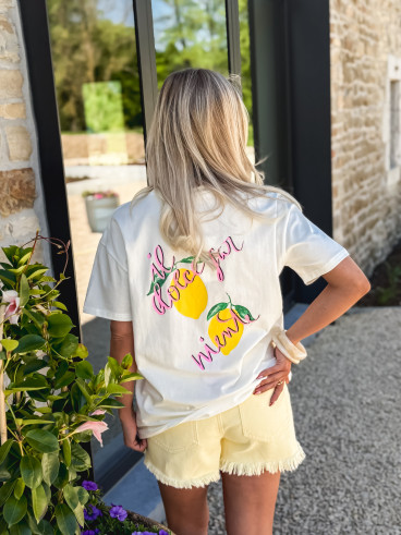 Short en jeans Amora - Jaune