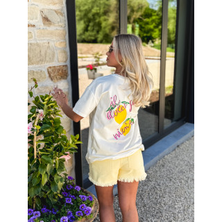 Short en jeans Amora - Jaune