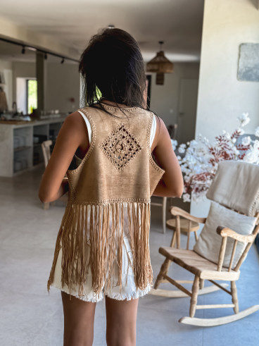 Gilet sans manches coachella - Taupe