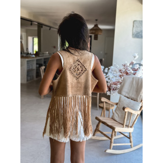 Gilet sans manches coachella - Taupe