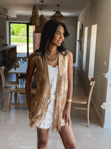 Gilet sans manches coachella - Taupe