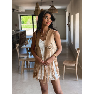 Gilet sans manches coachella - Taupe