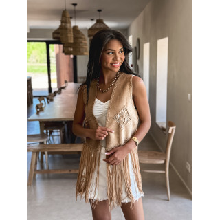 Gilet sans manches coachella - Taupe