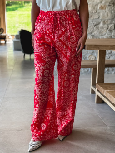 Pantalon à motifs Alisa - Rouge