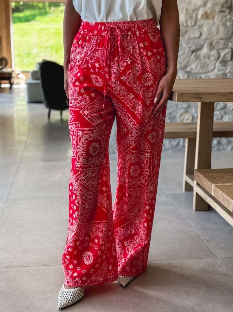 Pantalon à motifs Alisa - Rouge