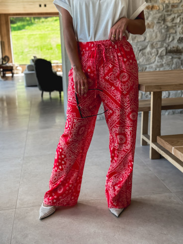 Pantalon à motifs Alisa - Rouge
