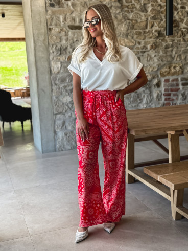 Pantalon à motifs Alisa - Rouge