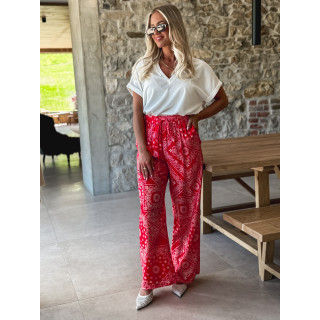 Pantalon à motifs Alisa - Rouge