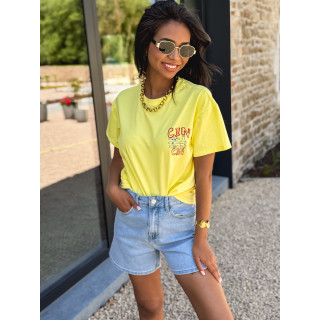 T-shirt "CIN CIN" - Jaune