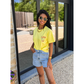 T-shirt "CIN CIN" - Jaune