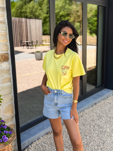 T-shirt "CIN CIN" - Jaune