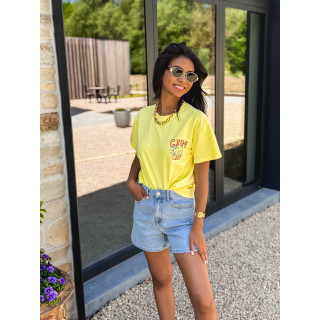 T-shirt "CIN CIN" - Jaune