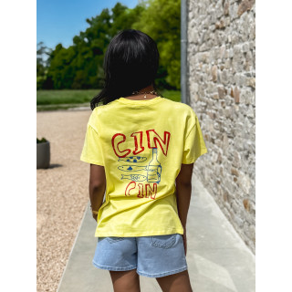 T-shirt "CIN CIN" - Jaune