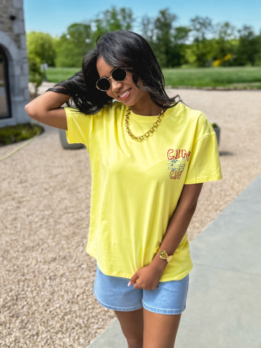 T-shirt "CIN CIN" - Jaune