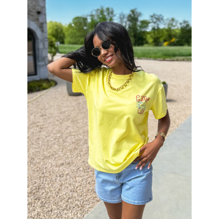 T-shirt "CIN CIN" - Jaune