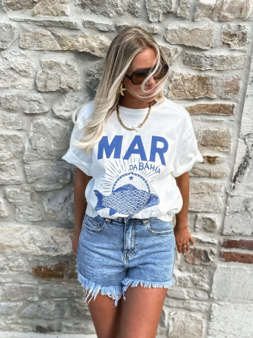 T-shirt " Mar Da Bahia " - Blanc