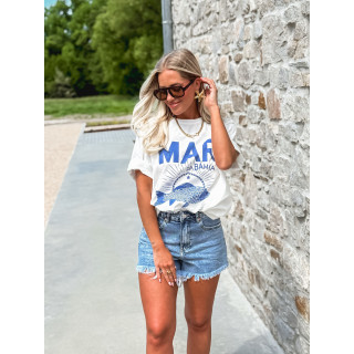 T-shirt " Mar Da Bahia " - Blanc
