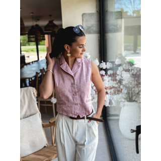 Gilet en jeans Haina - Rose
