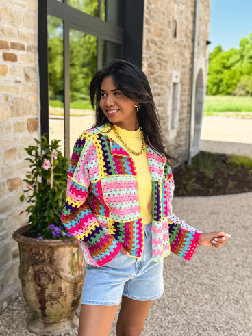 Gilet en crochet Raven - Multicolore
