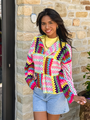 Gilet en crochet Raven - Multicolore