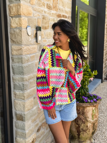 Gilet en crochet Raven - Multicolore