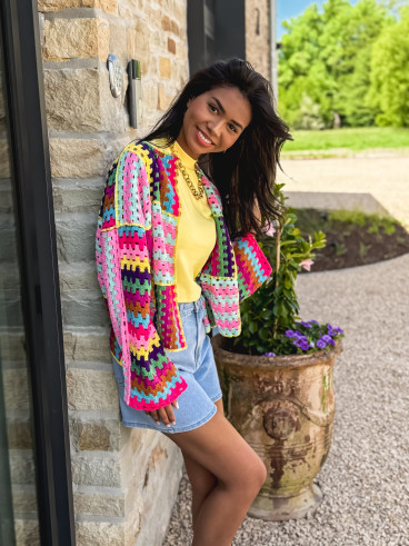 Gilet en crochet Raven - Multicolore