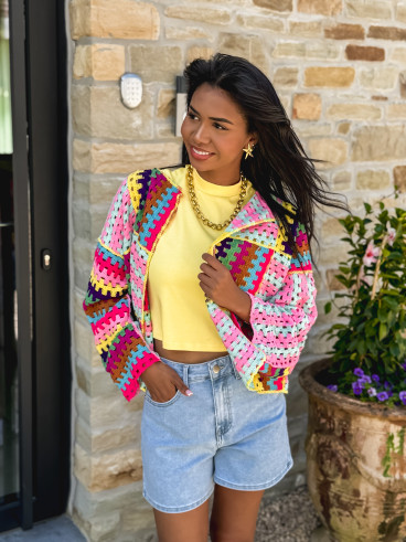 Gilet en crochet Raven - Multicolore