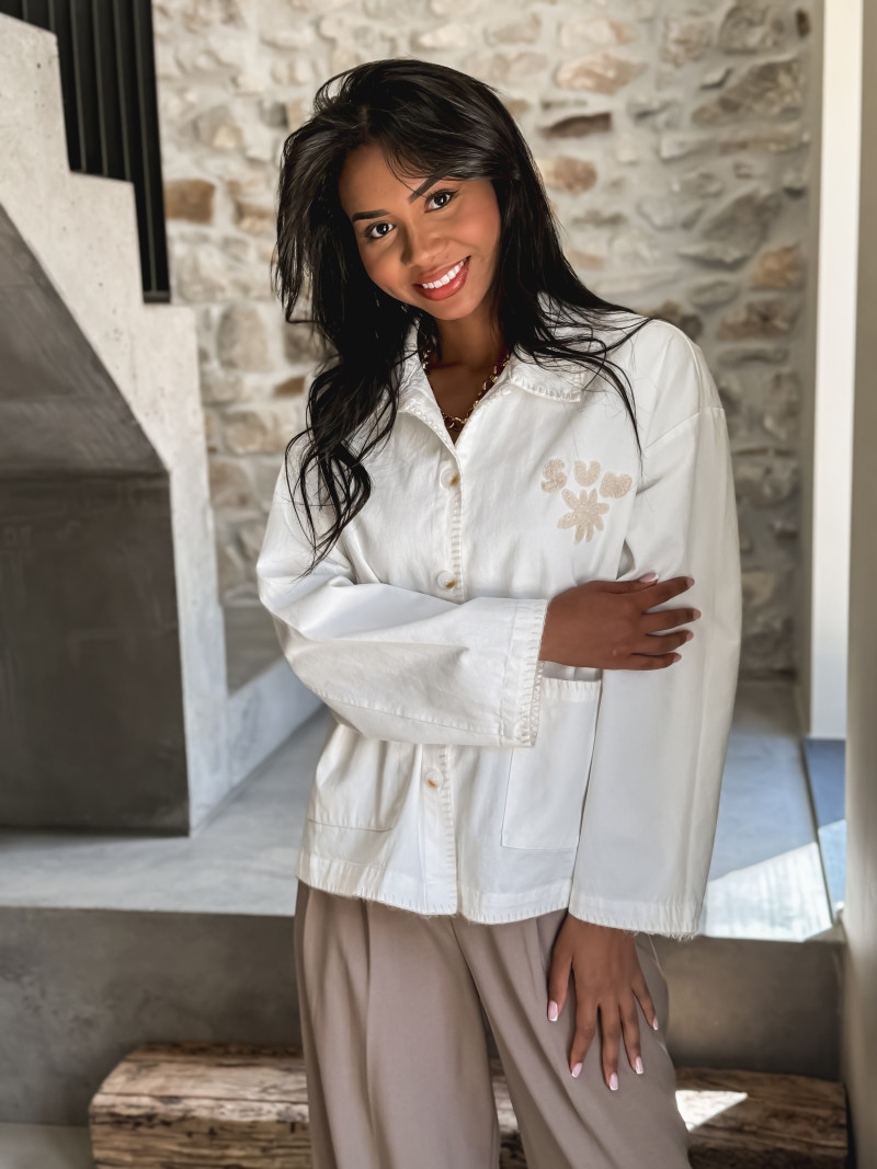 Veste en jeans India - Blanc