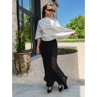 Jupe longue en dentelle Everlee - Noir