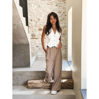 Gilet en jeans sans manches Zaïna - Blanc