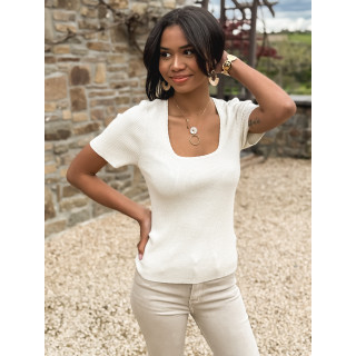 Pull manches courtes Silva - Doré