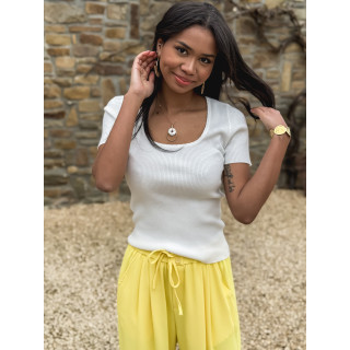 Pull manches courtes Silva - Blanc