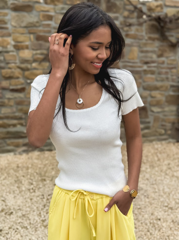 Pull manches courtes Silva - Blanc