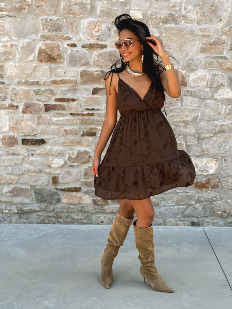Robe courte Paule - Chocolat