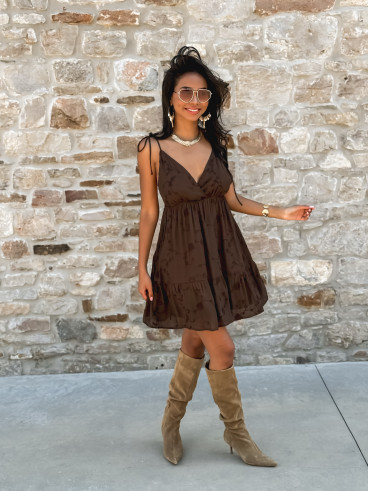 Robe courte Paule - Chocolat