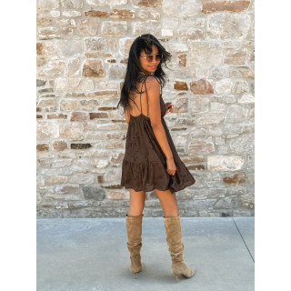 Robe courte Paule - Chocolat