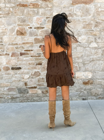 Robe courte Paule - Chocolat