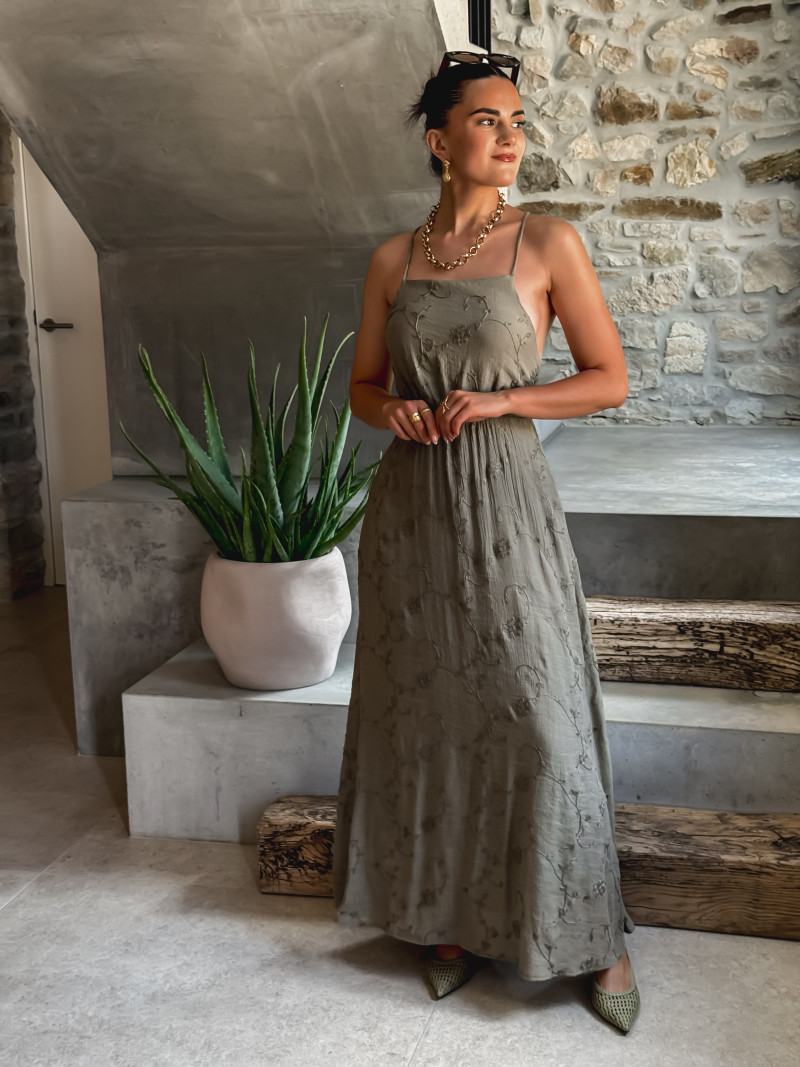 Robe longue Helen - Kaki