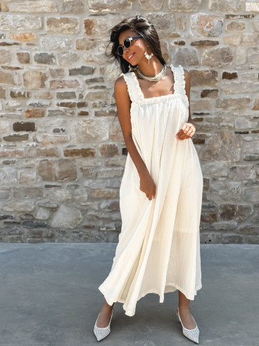 Robe longue Rosetta - Beige