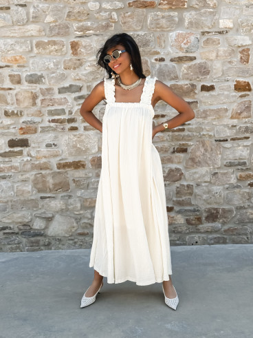 Robe longue Rosetta - Beige
