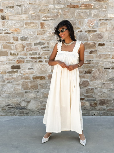 Robe longue Rosetta - Beige